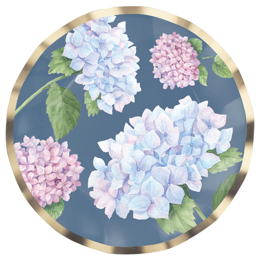 Wavy Salad Plate | Hydrangeas