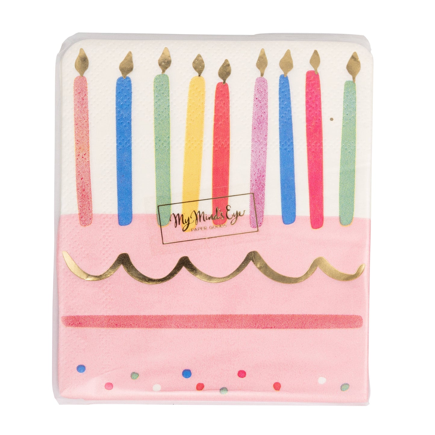 Foil Cake & Candles Napkin