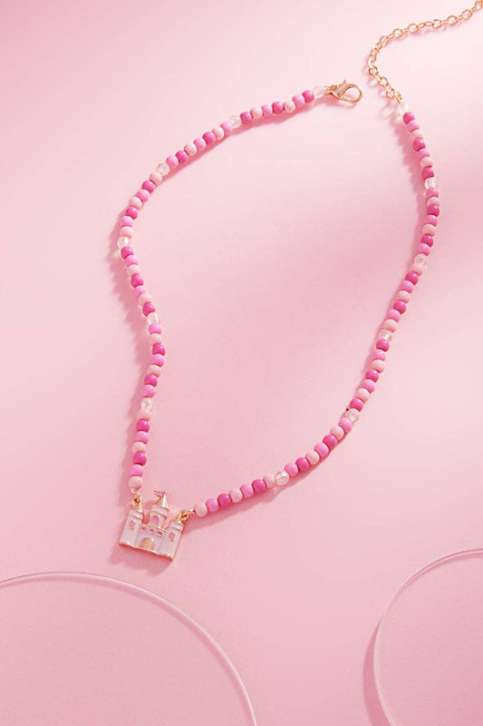 Castle Pendant Bead Necklace