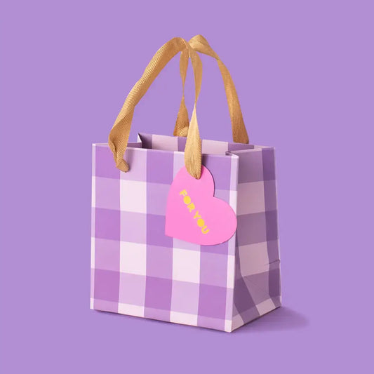 Purple Gingham Gift Bag | Small