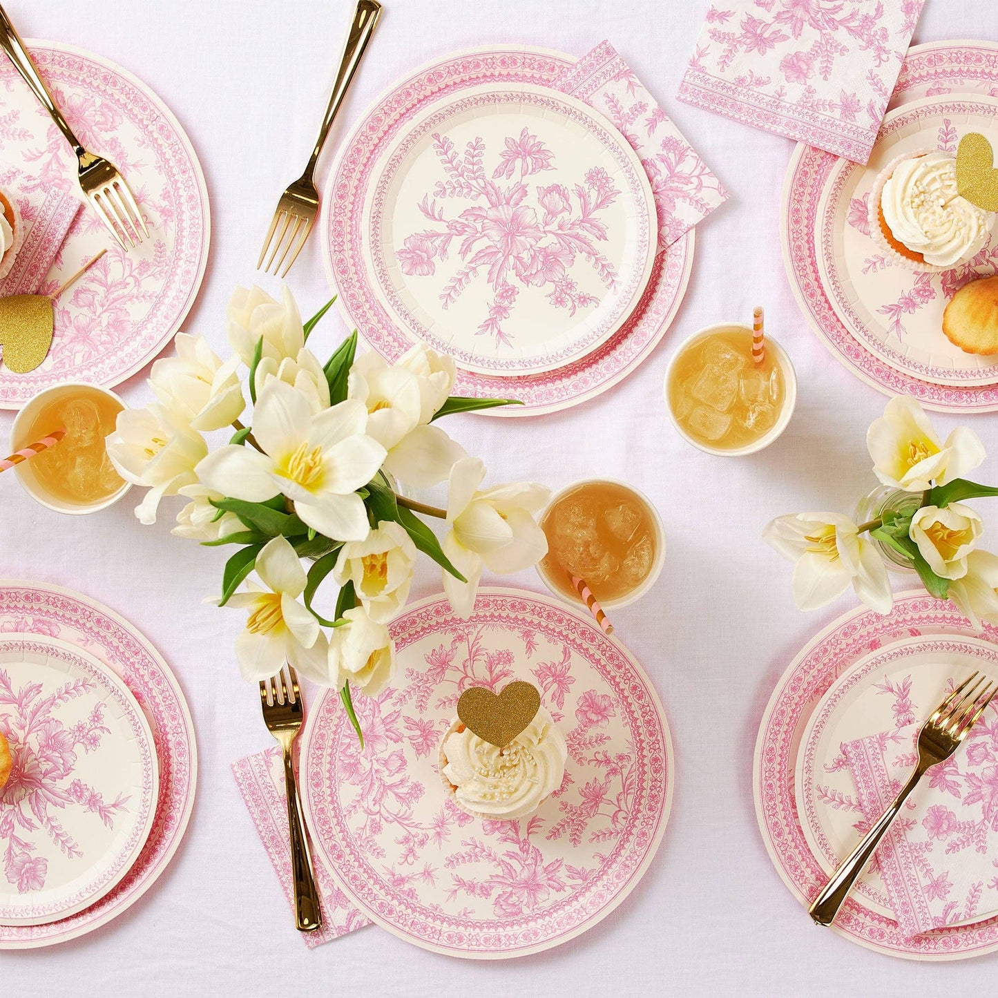 Pink Toile Small Plates