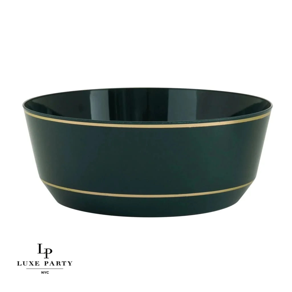 Round Emerald Green & Gold Bowls