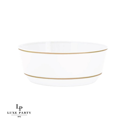 Round White & Gold Dessert Bowls