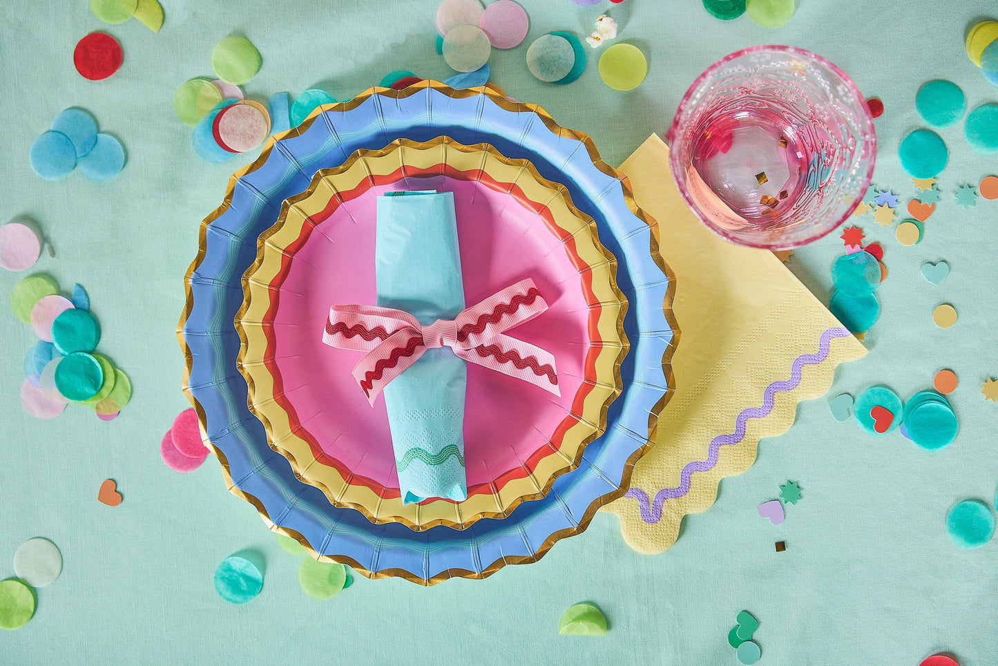 Rainbow Ric Rac Dinner Plates