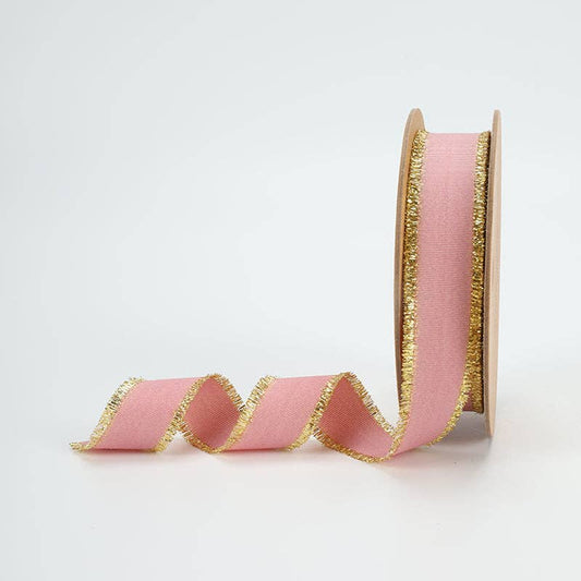 Textured Grosgrain Ribbon | Gold Metallic Fringe Quartz