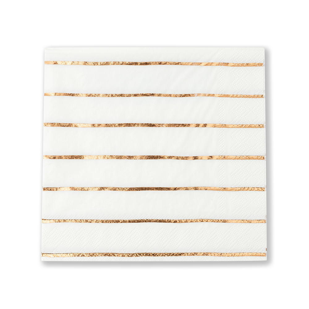 Frenchie Metallic Striped Large Napkins | Gold