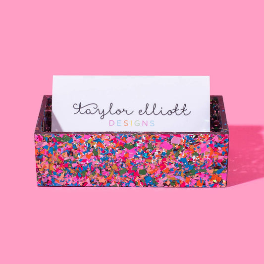 Business Card Holder - Colorful Confetti