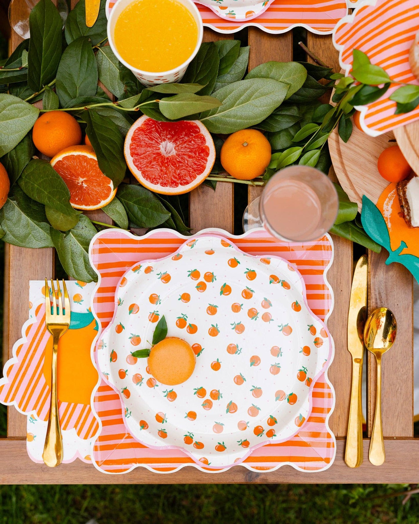 Orange & Pink Striped Plate