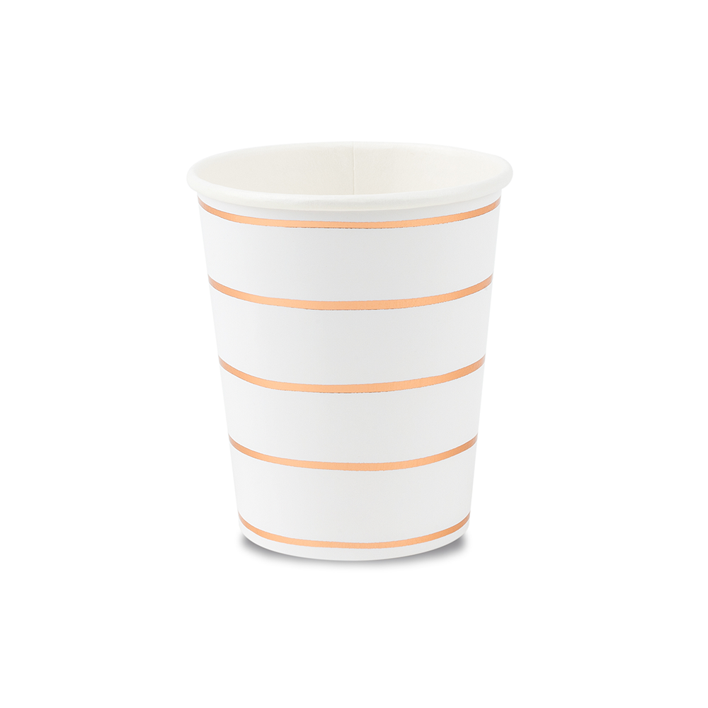 Frenchie Metallic Striped Cups | Gold