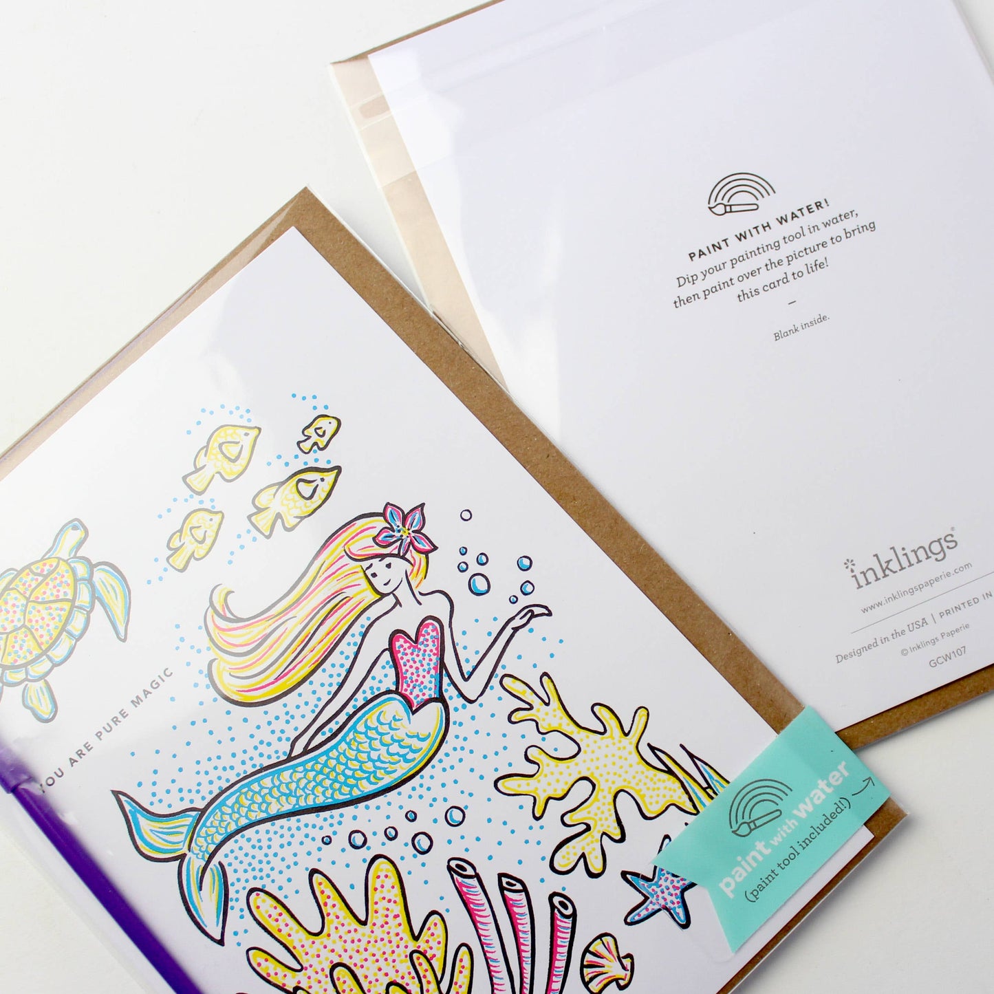 Paint With Water Card | Mermaid