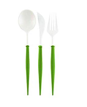 Bella Flatware Set | White/Olive Handle-24pc