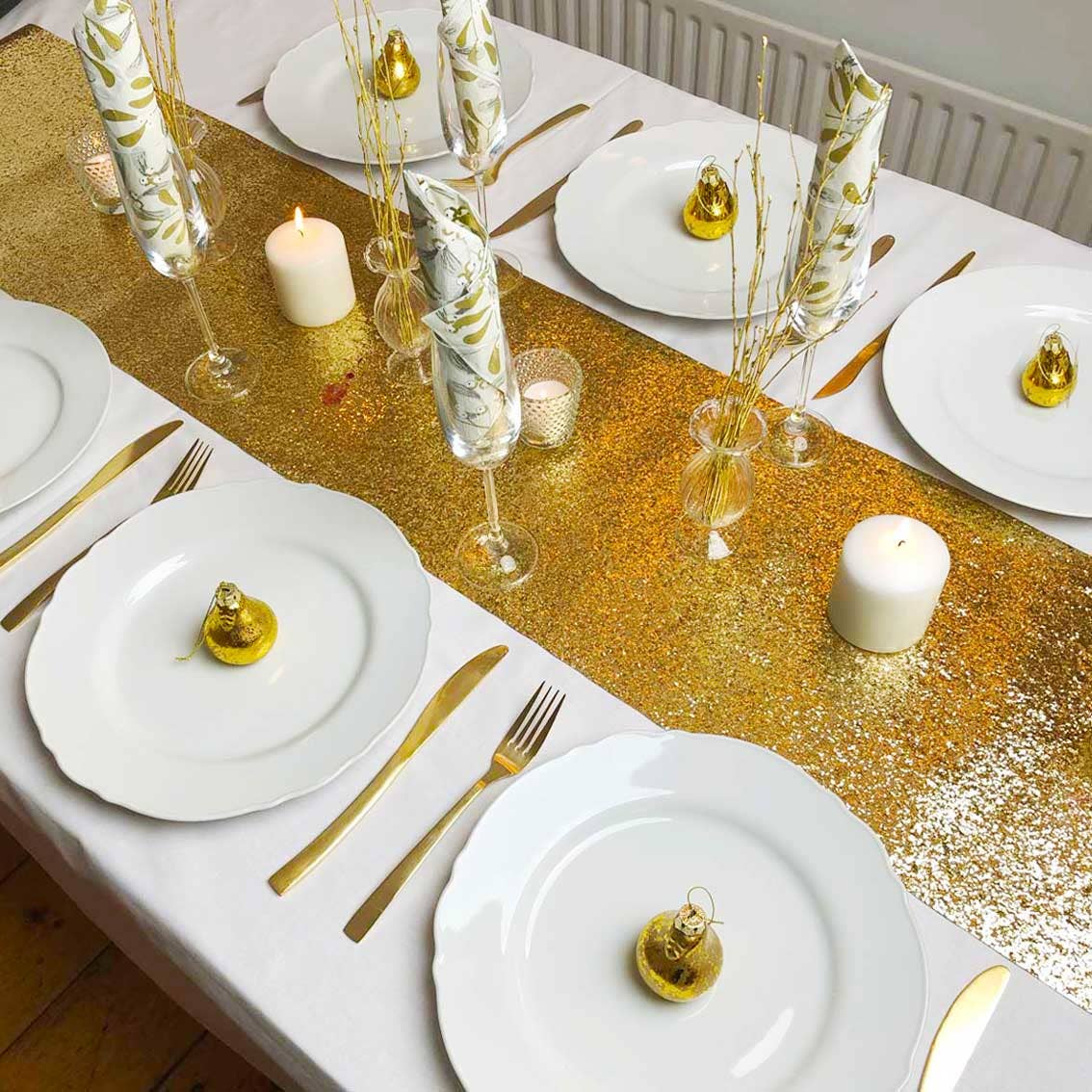 Gold Glitter Table Runner | 6ft