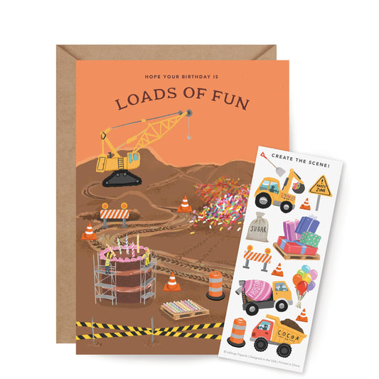 Sticker Scene Card | Construction Birthday