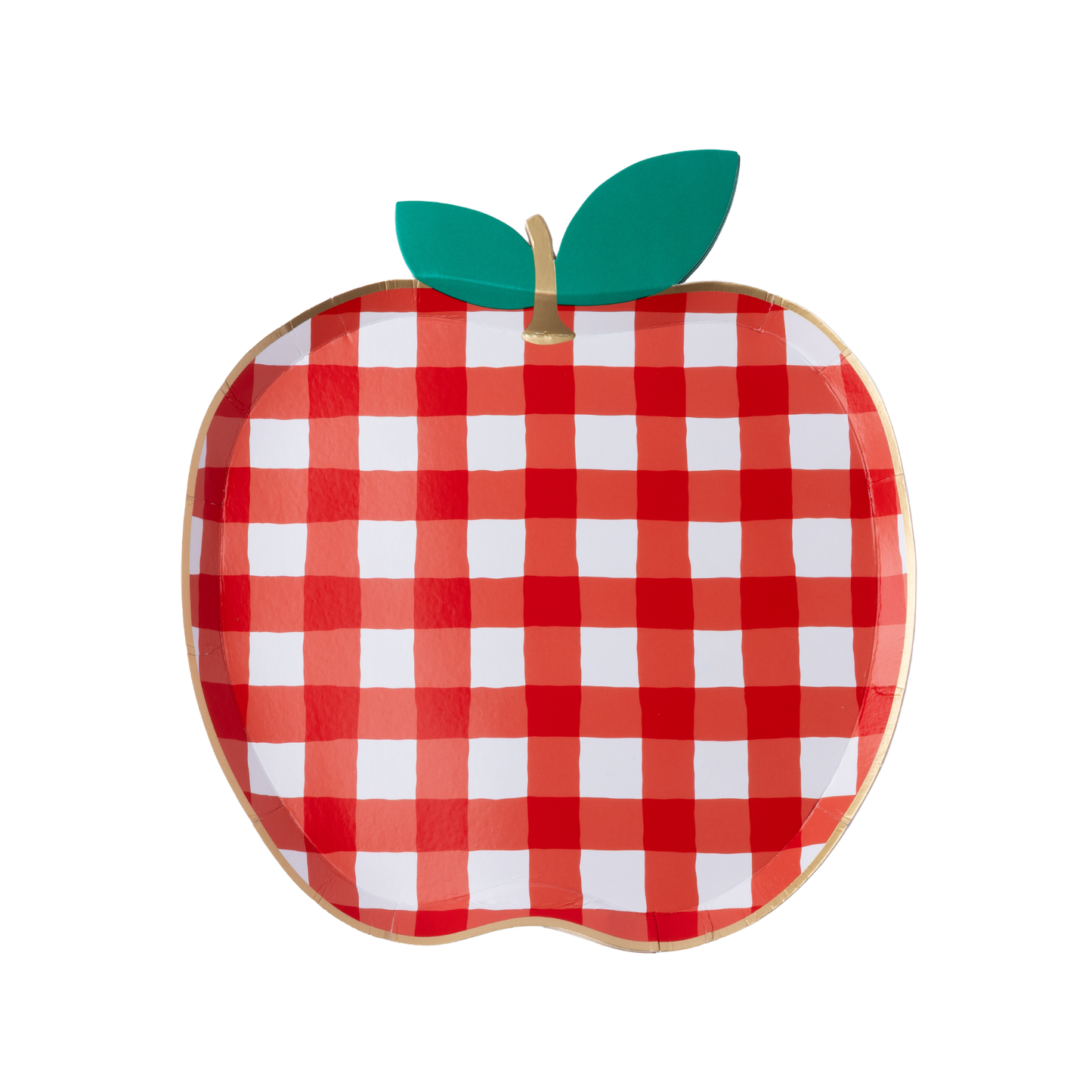 Red Gingham Apple Plates