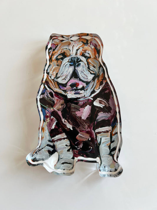 Bulldogs Maroon Shirt Acrylic Block | Small