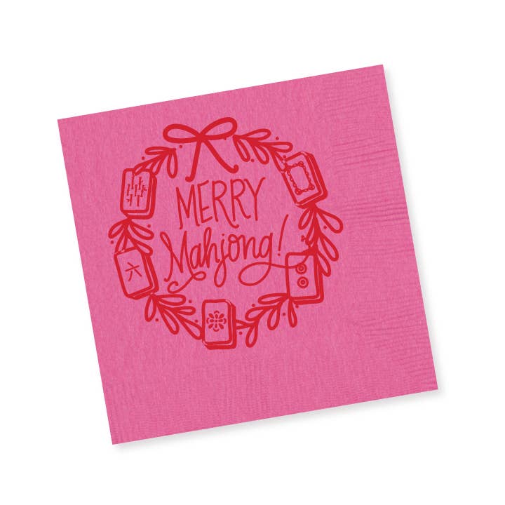 Merry Mahjong Napkins | Pink