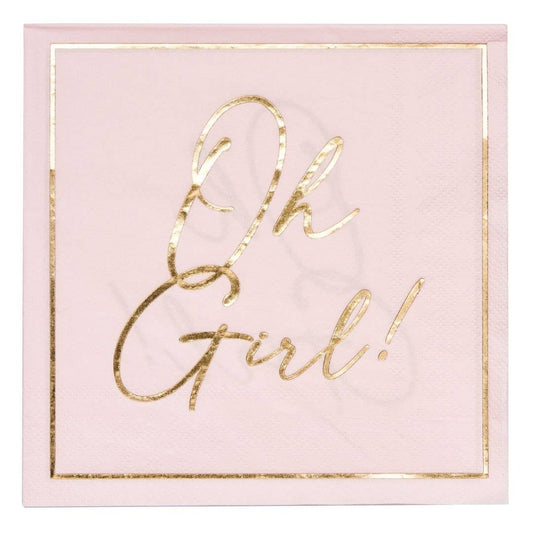 Lunch Napkin Hey Baby Pink - 20pkg