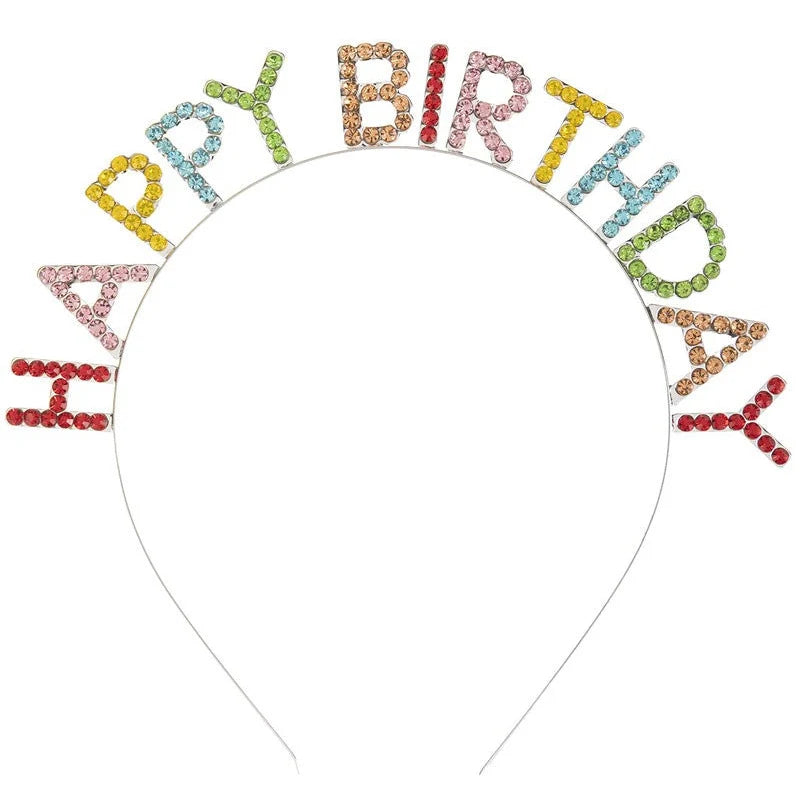 Rhinestone Rainbow Birthday Headband