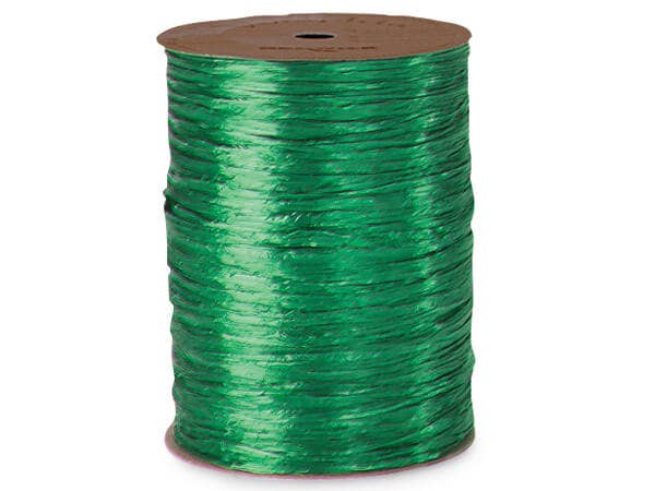 Pearlized Raffia Ribbon: Kelly | 100 yards