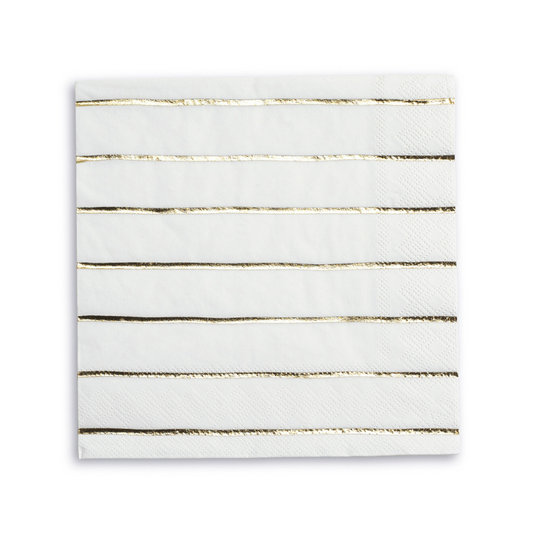 Frenchie Metallic Striped Large Napkins | Gold