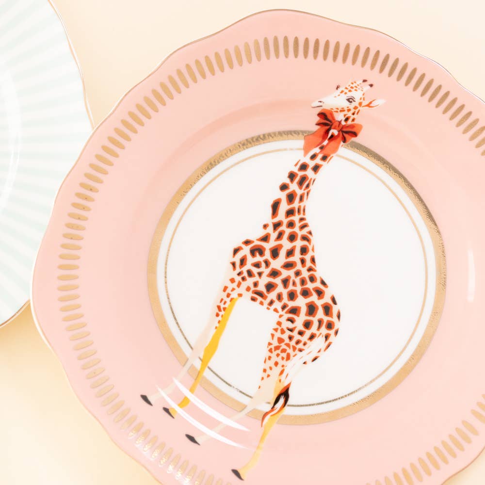 Giraffe/Leopard/Dog/Birds Tea Plate (Set/4)