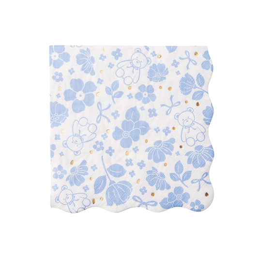 Henry Bear Blue Large Napkins