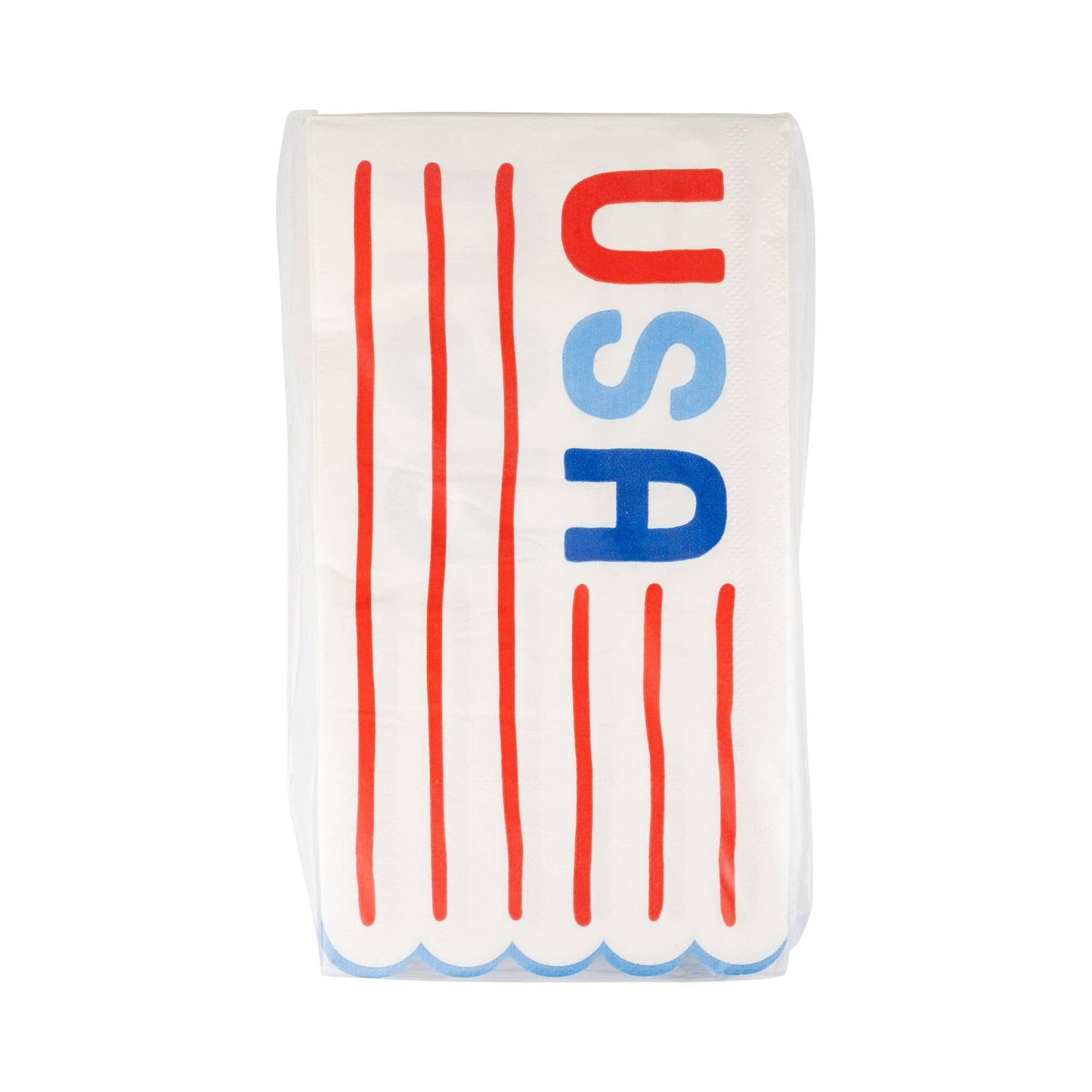USA Striped Scallop Guest Napkin