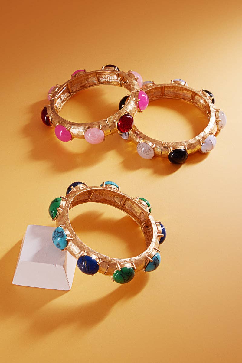 Vintage Faux Stone Bangle Bracelet
