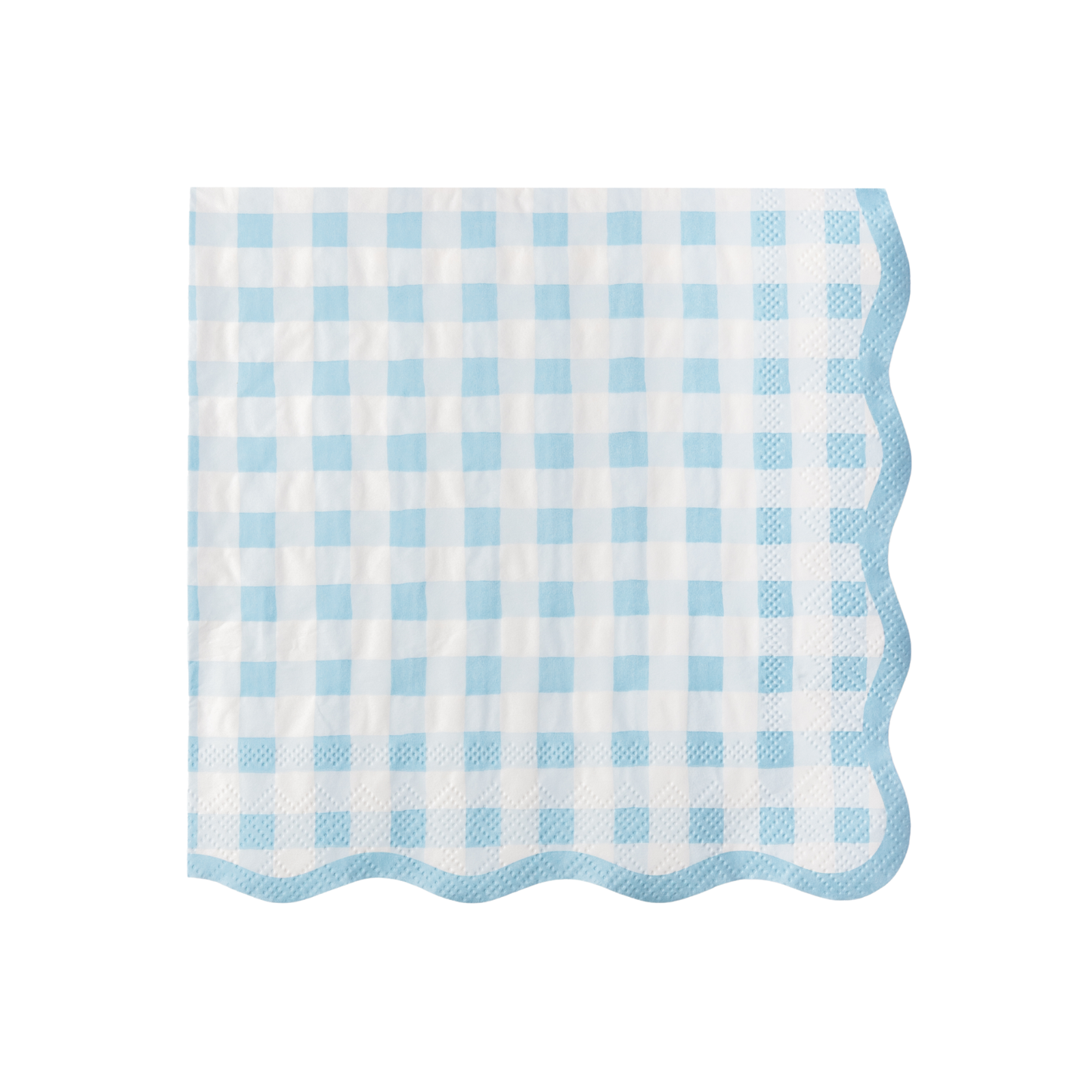 Elegant Sky Blue Gingham Dinner Napkins