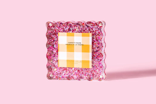 Small Acrylic Frame | Pink Confetti