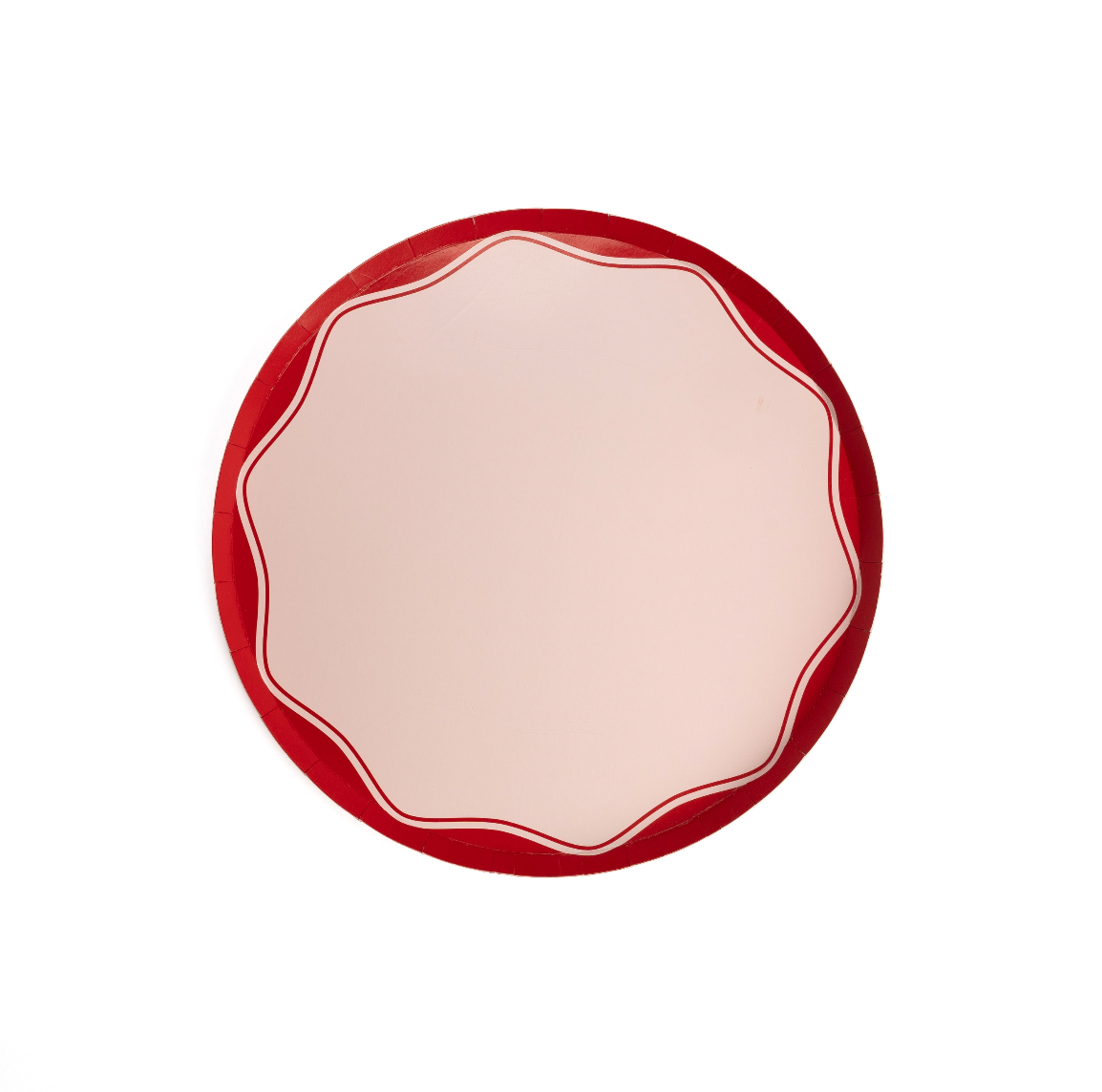 Red Color Block Dinner Paper Plates