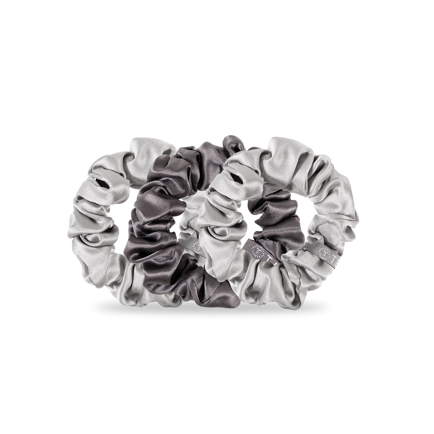 Silk Hair Scrunchie | Small | Silver Flames