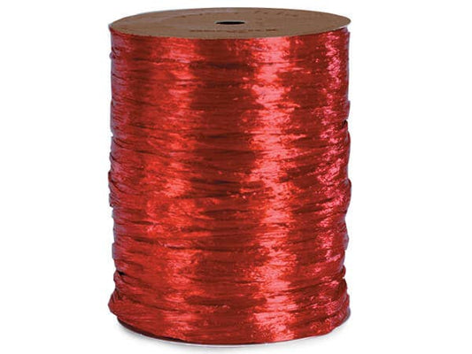 Pearlized Raffia Ribbon: Red | 100 yards