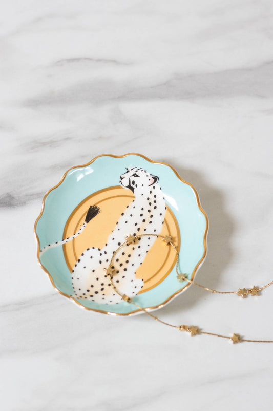 Cheetah Round Trinket Dish