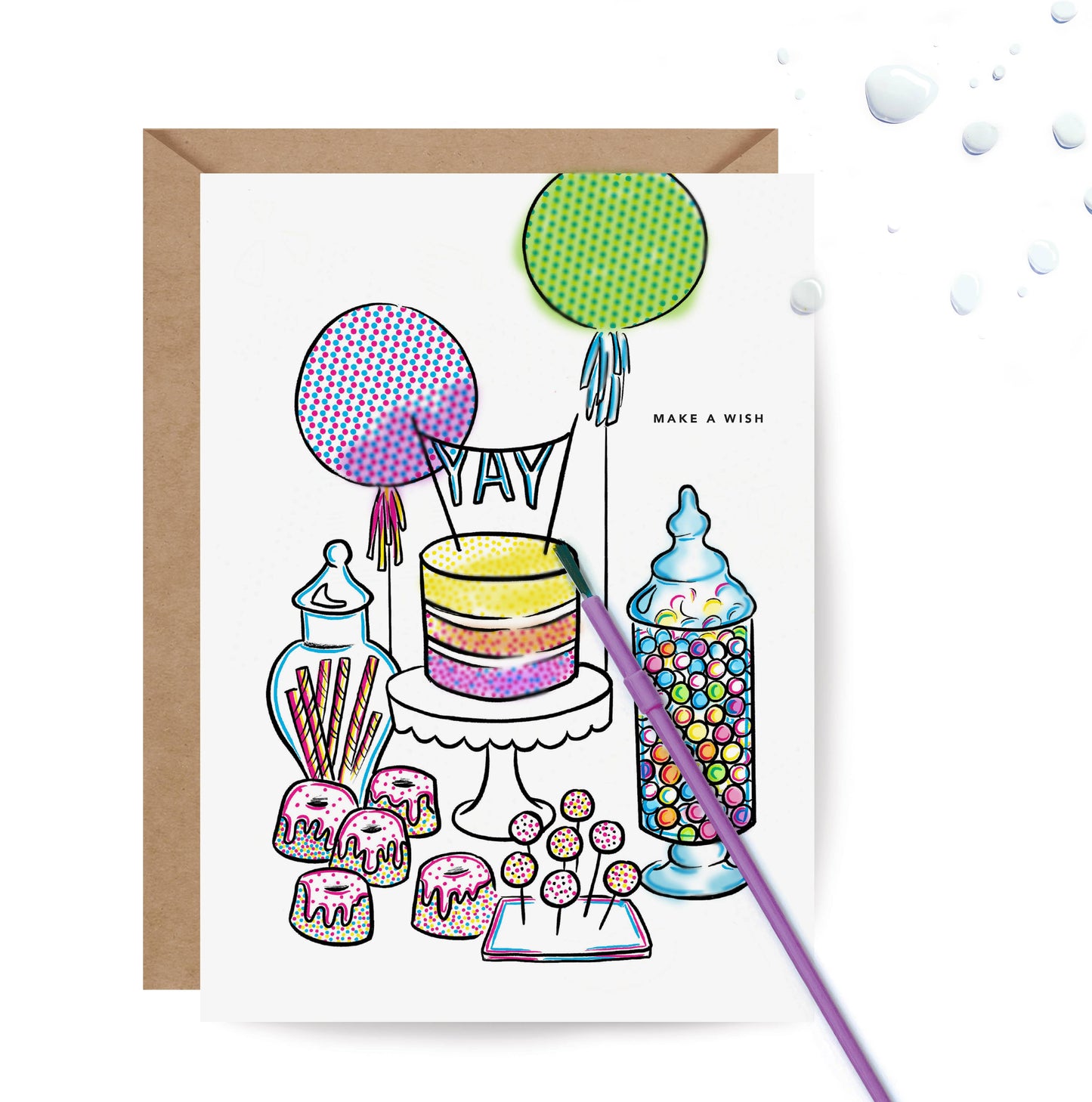 Paint With Water Card | Sweet Table