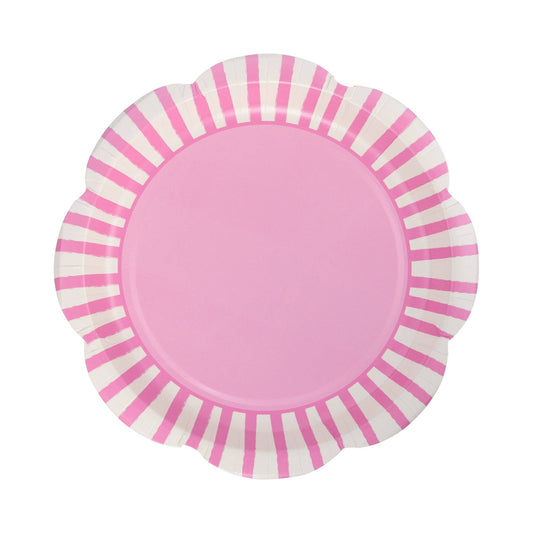 Fuchsia Striped Scallop Plate
