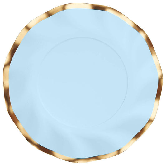 Wavy Paper Salad Plate Everyday Sky Blue/8ct