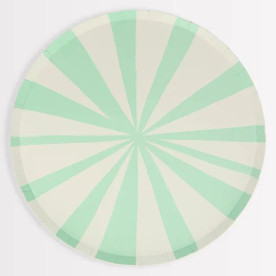 Mint Stripe Dinner Plates