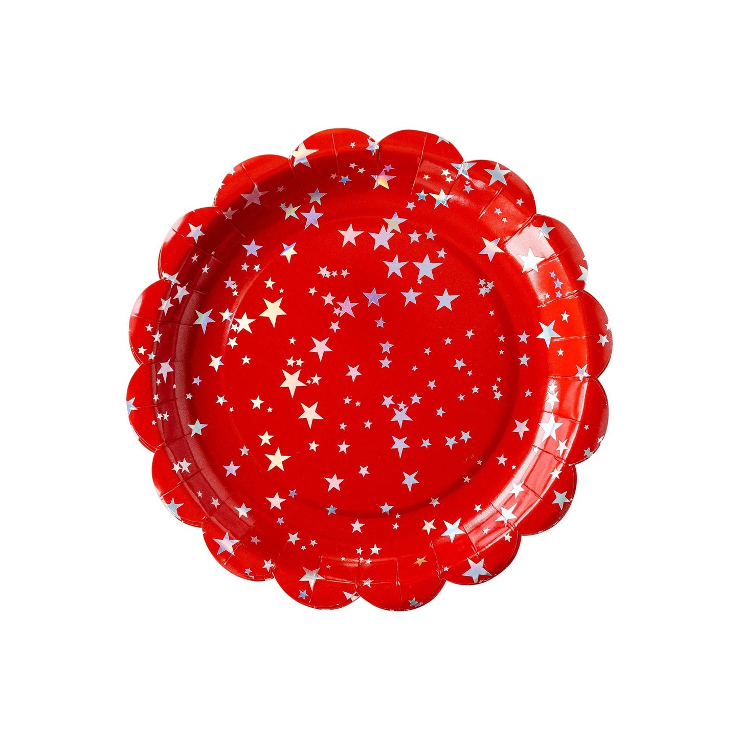 Red & Blue Sparklers Scallop Plate Set