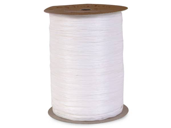 Matte Raffia Ribbon: White |100 yards