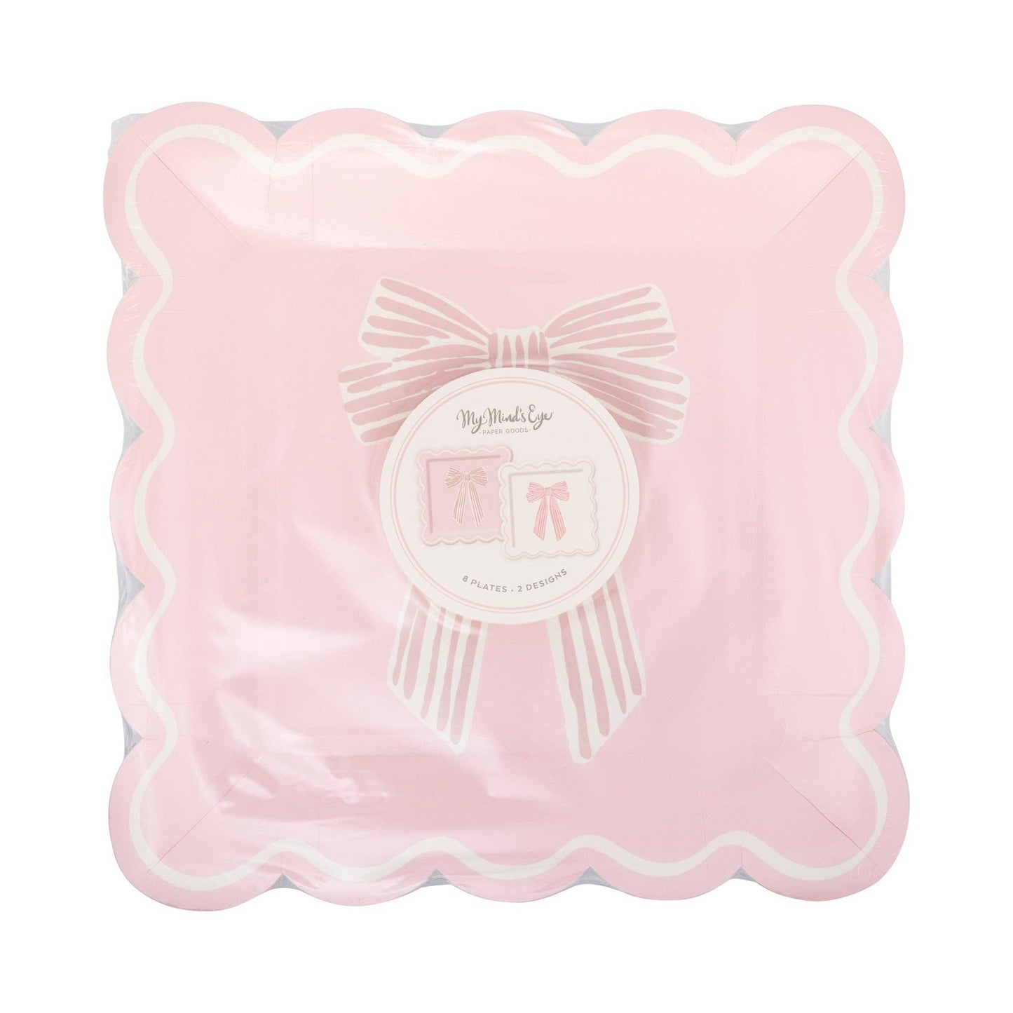 Large Pink Bows Plate Set