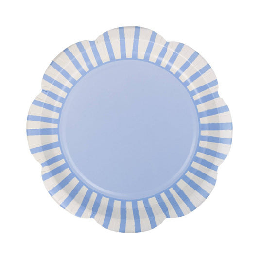 Blue Striped Scallop Plate