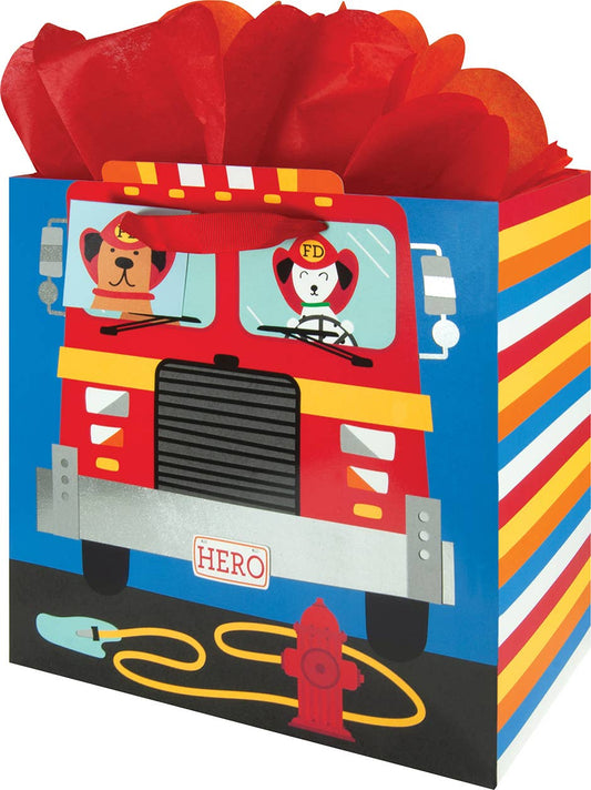 Large Square GOGO Gift Bag | Fire Truck