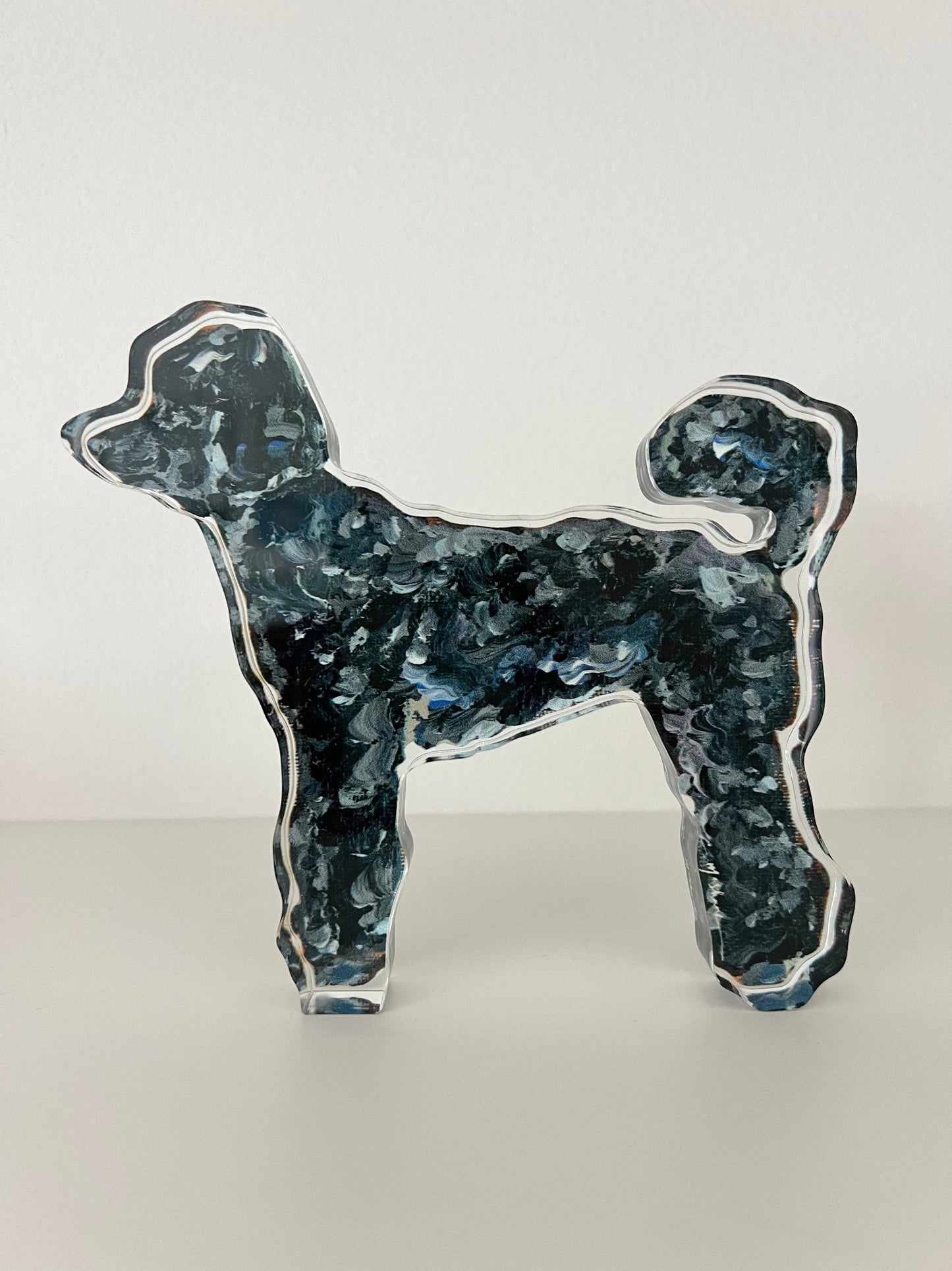 Poodle Black Acrylic Block | Large