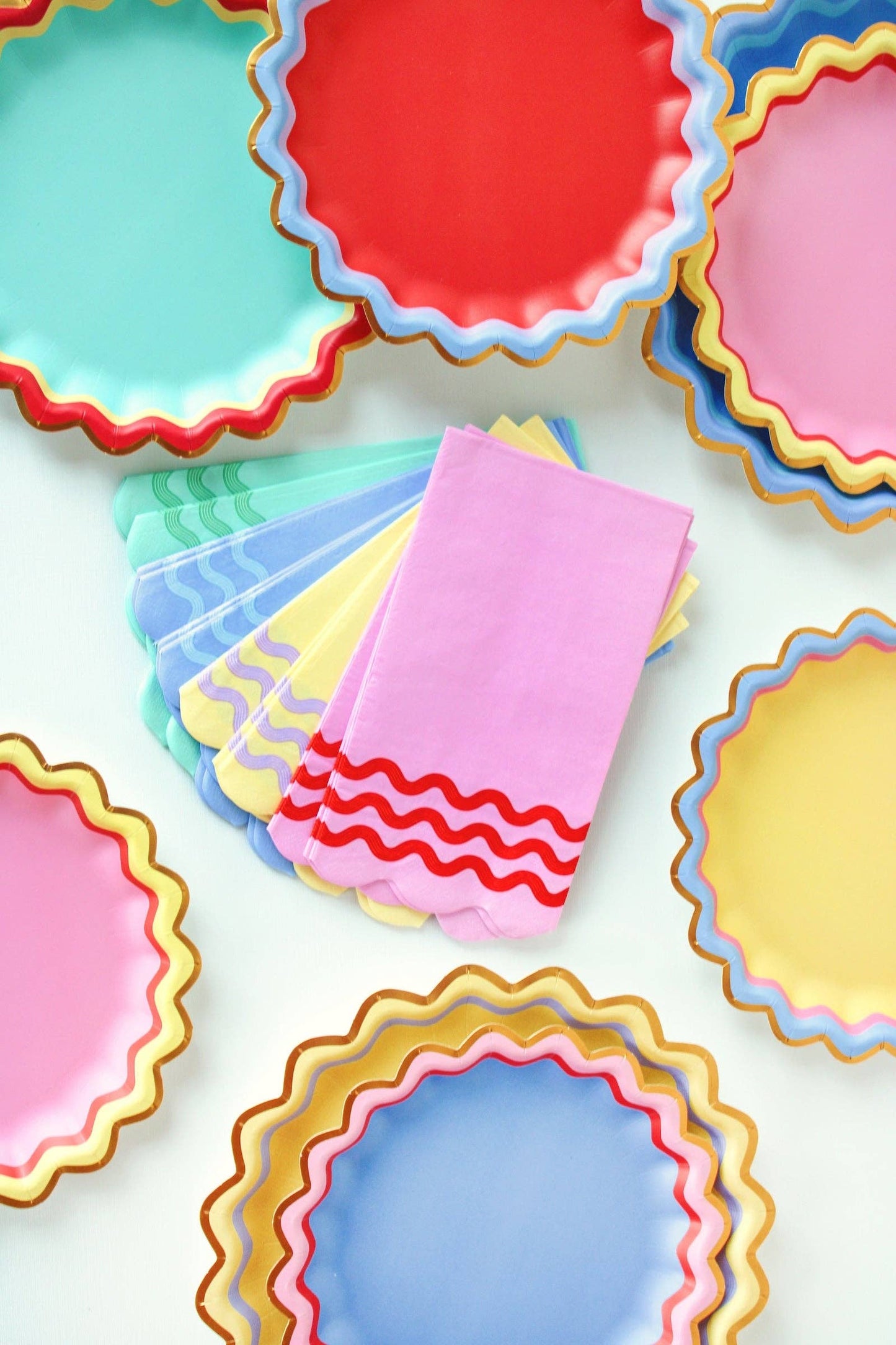 Rainbow Ric Rac Dinner Plates