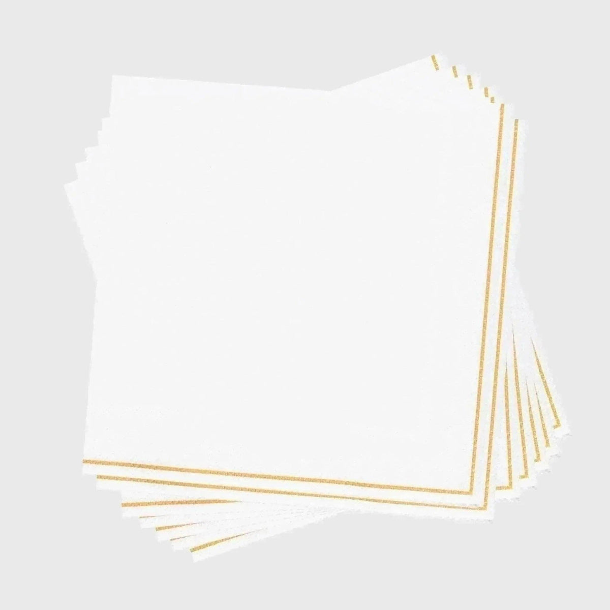 White+Gold Stripe Cocktail Napkins