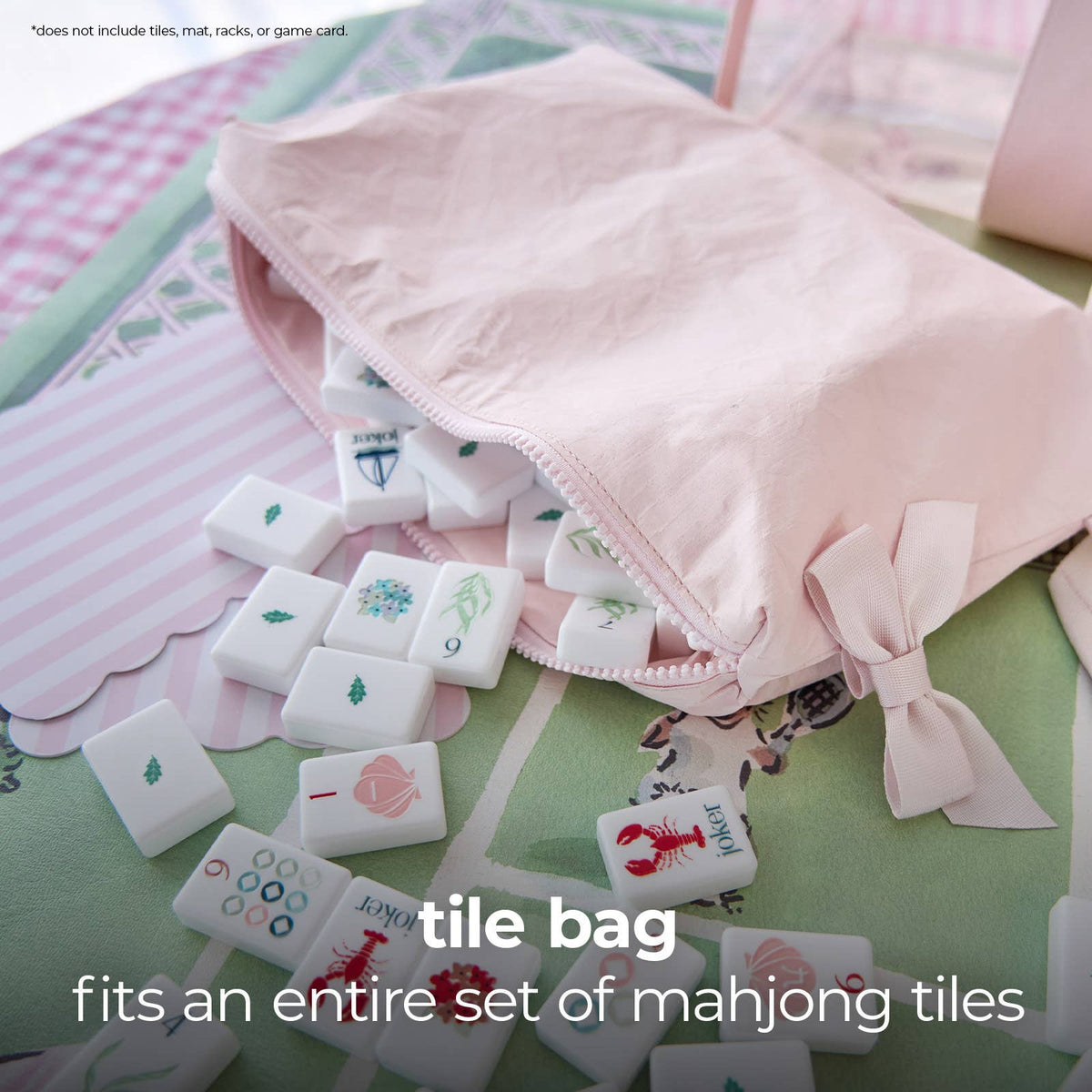 Mahjong Jelly Tote Set | Ballet Pink Bow