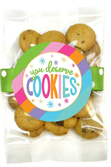 You Deserve Cookies - Bright Stripe Small Bags | Chocolate Chip