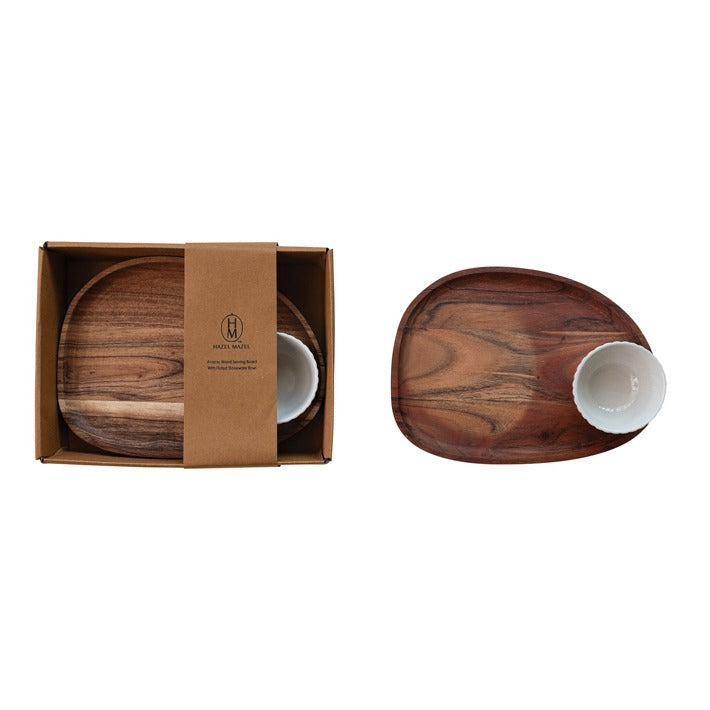 Acacia Wood Tray & Bowl