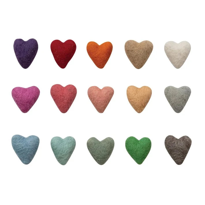 Wool Felt Hearts